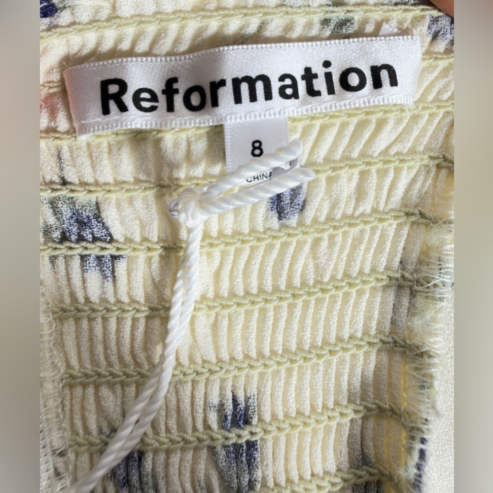 Reformation White and Blue Floral Mini Dress - Picture 9 of 11